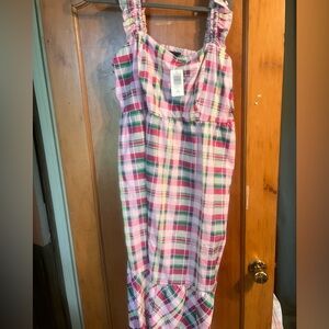 NWT Torrid Pink Plaid Midi Dress size 2 (18/20)